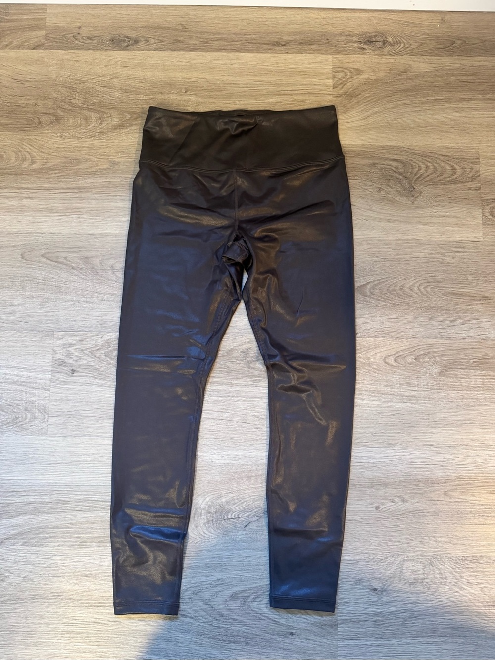 Athleta Black Faux-Leather High-Waist Leggings